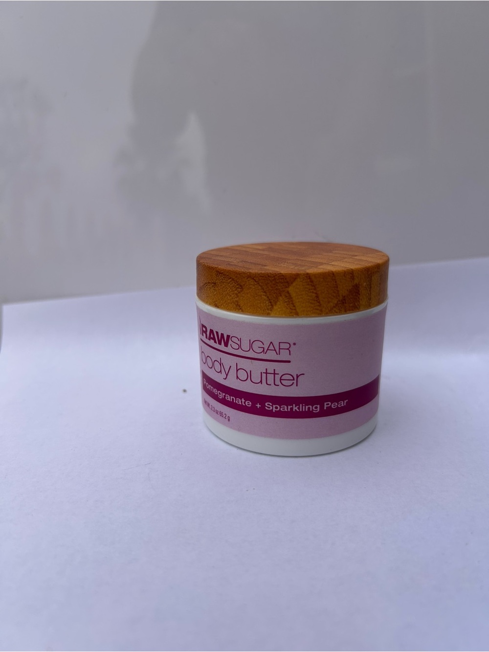 Sugar RawSugar Body Butter Jar – Pink with Wood-Effect Lid
